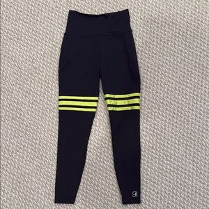 Bombshell sportswear Black and Yellow Striped Leggings